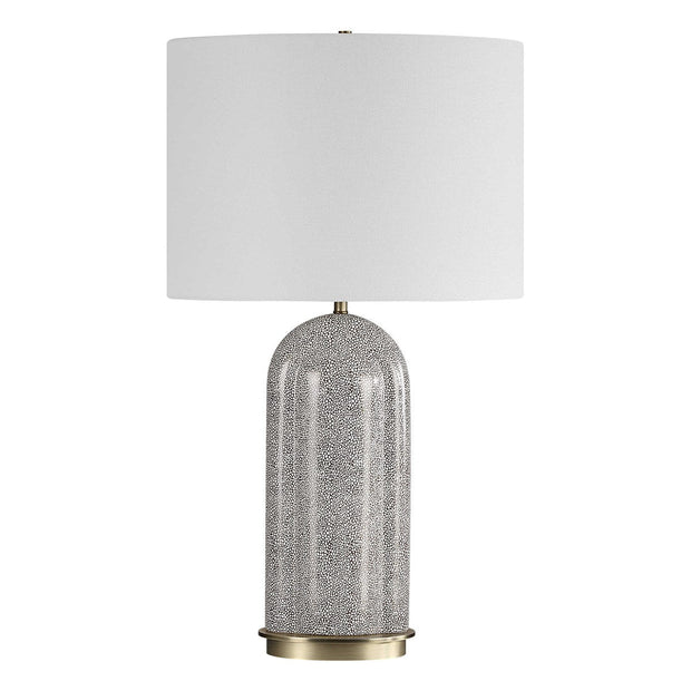 Uttermost Dapple Ceramic Table Lamp With White Linen Shade