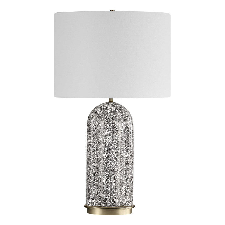 Uttermost Dapple Ceramic Table Lamp With White Linen Shade