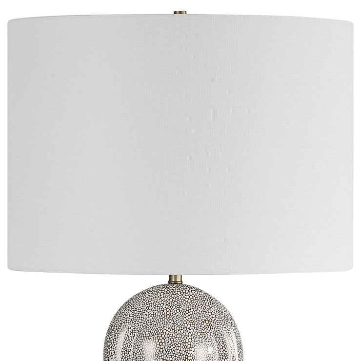 Uttermost Dapple Ceramic Table Lamp With White Linen Shade