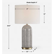 Uttermost Dapple Ceramic Table Lamp With White Linen Shade