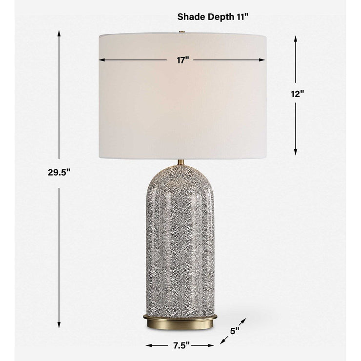 Uttermost Dapple Ceramic Table Lamp With White Linen Shade