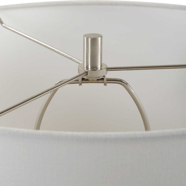Uttermost Essex Hunter Green Crackled Glaze Ceramic Table Lamp With White Linen Shade