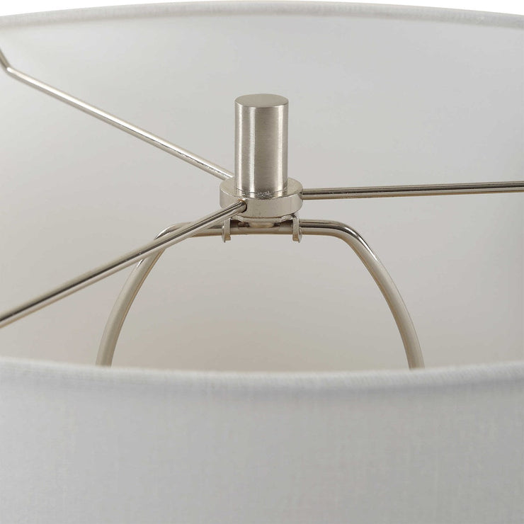 Uttermost Essex Hunter Green Crackled Glaze Ceramic Table Lamp With White Linen Shade