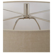 Uttermost Loch Peacock Green and Slate Glazed Ceramic Table Lamp With Beige Linen Shade