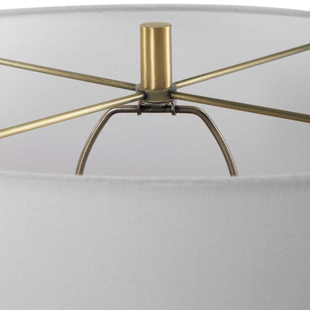 Uttermost Verdant Abstract Ceramic Table Lamp With White Linen Shade