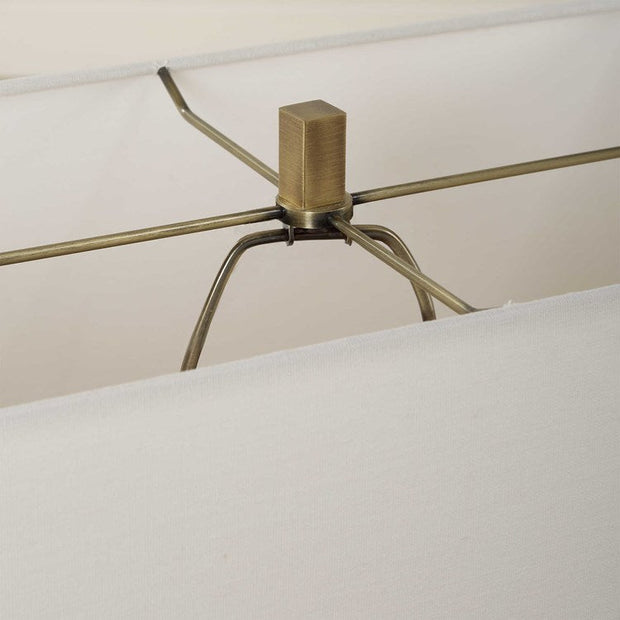 Uttermost Turning Point Travertine Table Lamp With White Linen Shade