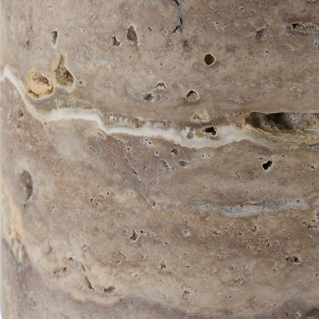 Uttermost Cortado Travertine Table Lamp With White Linen Shade