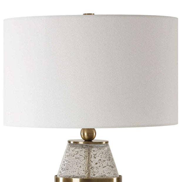 Uttermost Out Of Time Seeded Glass Table Lamp With Linen Shade