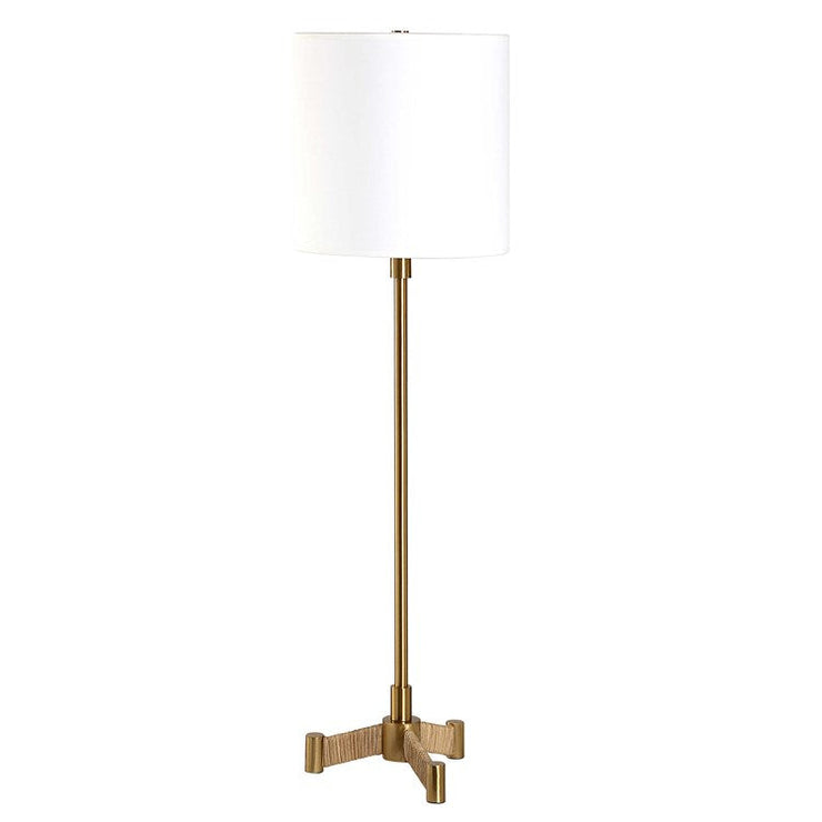 Uttermost Lautoka Brass Buffet Lamp With White Linen Shade
