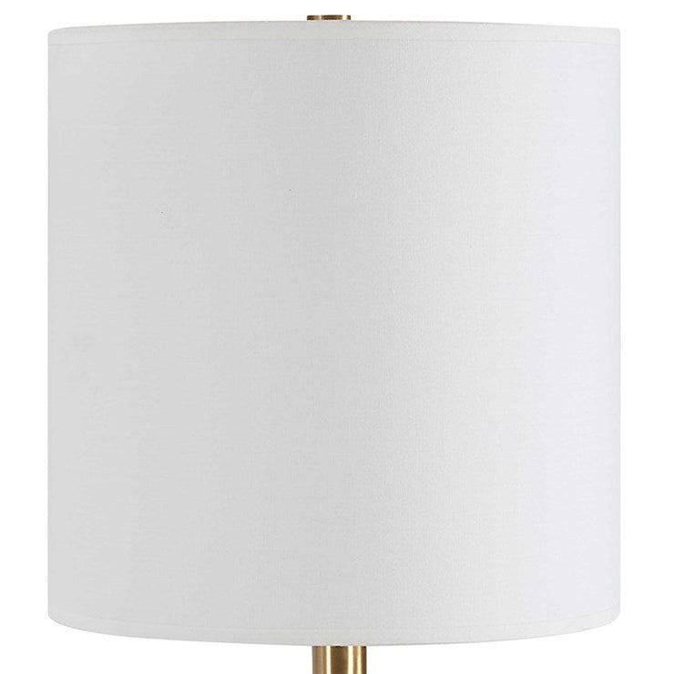 Uttermost Lautoka Brass Buffet Lamp With White Linen Shade