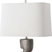 Uttermost Free Flowing Nickel Glaze Table Lamp With White Linen Shade