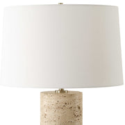 Uttermost Aubrey Travertine Table Lamp With White Linen Shade