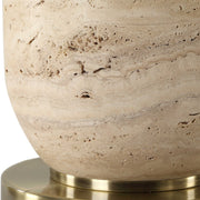 Uttermost Aubrey Travertine Table Lamp With White Linen Shade
