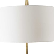 Uttermost Suranne Antiqued Brass and Black Marble Table Lamp With White Linen Shade