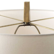 Uttermost Suranne Antiqued Brass and Black Marble Table Lamp With White Linen Shade