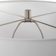 Uttermost Dribble White Glazed Ceramic Table Lamp With Linen Shade