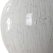Uttermost Dribble White Glazed Ceramic Table Lamp With Linen Shade