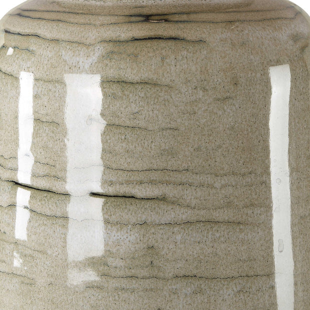 Uttermost Strata Tan Glazed Ceramic Table Lamp With White Linen Shade