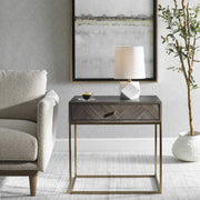 Uttermost A Cut Above White Marble Table Lamp With Linen Shade
