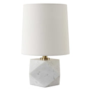 Uttermost A Cut Above White Marble Table Lamp With Linen Shade