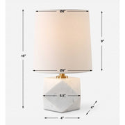 Uttermost A Cut Above White Marble Table Lamp With Linen Shade