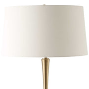 Uttermost Shino Antique Brass Iron Floor Lamp With White Linen Shade