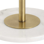 Uttermost Branch Out Antiqued Brush Brass and Marble Floor Lamp With White Linen Shade