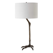 Uttermost Perch Iron Table Lamp With White Linen Shade