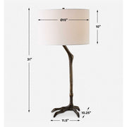 Uttermost Perch Iron Table Lamp With White Linen Shade