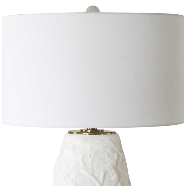 Uttermost Vida Chalk White Glazed Ceramic Table Lamp With Linen Shade