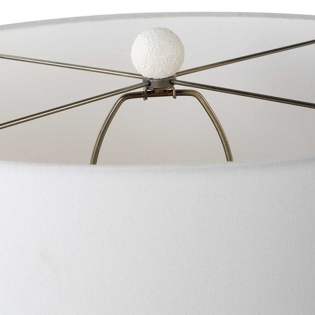Uttermost Vida Chalk White Glazed Ceramic Table Lamp With Linen Shade
