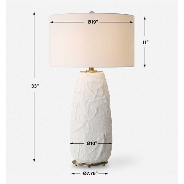 Uttermost Vida Chalk White Glazed Ceramic Table Lamp With Linen Shade
