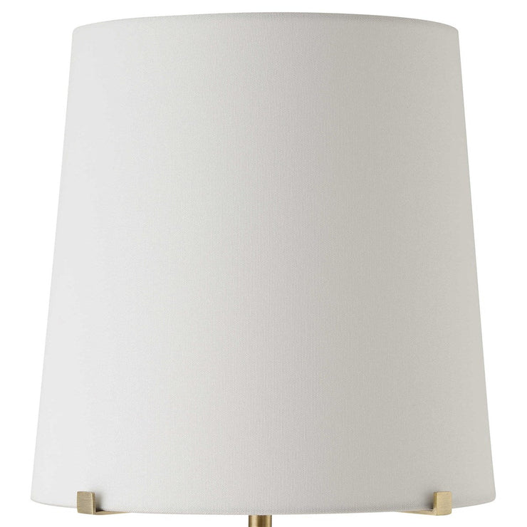 Uttermost Sepia Antiqued Brass and Brown Marble Buffet Lamp With White Linen Shade