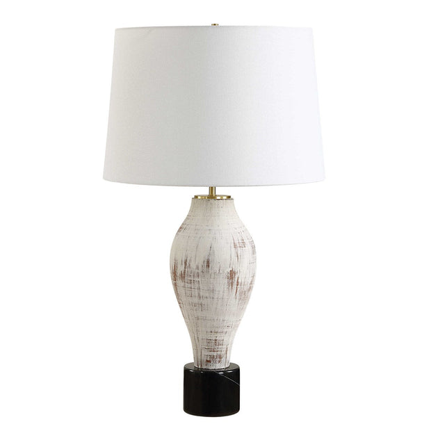 Uttermost Magdaline Porcelain Table Lamp With White Linen Shade