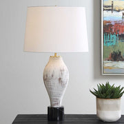 Uttermost Magdaline Porcelain Table Lamp With White Linen Shade
