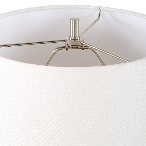 Uttermost Beckley Distressed Charcoal Glazed Ceramic Table Lamp With White Linen Shade