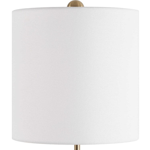 Uttermost Sienna Brown Seeded Glass Buffet Lamp With White Linen Shade