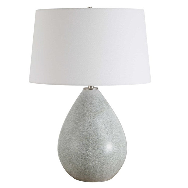 Uttermost Moray Mushroom Gray Glazed Ceramic Table Lamp With White Linen Shade