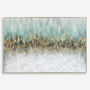 Uttermost Divide Teal and Aqua Hand Painted Canvas