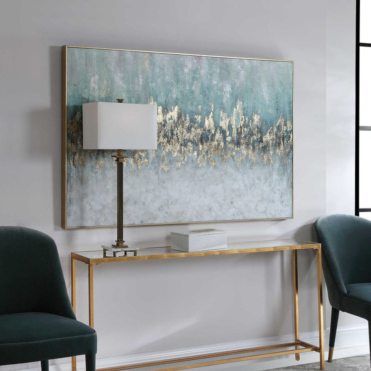 Uttermost Divide Teal and Aqua Hand Painted Canvas