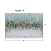 Uttermost Divide Teal and Aqua Hand Painted Canvas