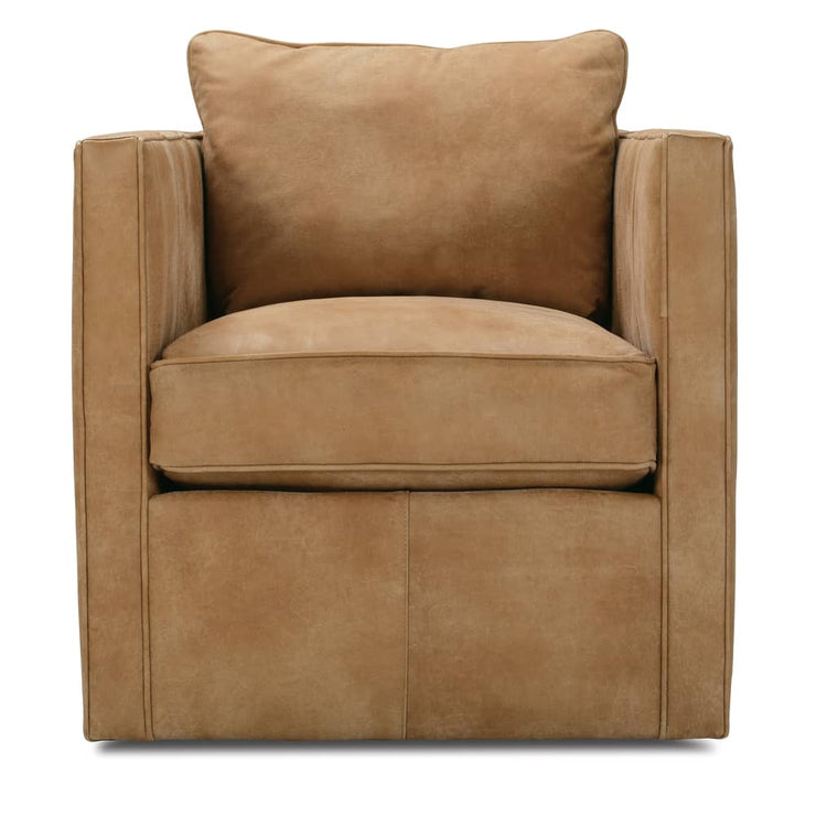 Rowe Rothko Leather Swivel Chair Custom | USA Made Modern Bold ...