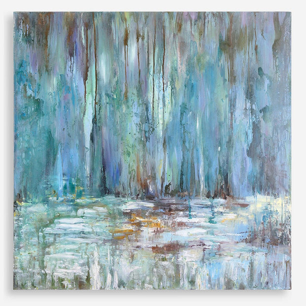 Uttermost Blue Waterfall Hand Painted Canvas