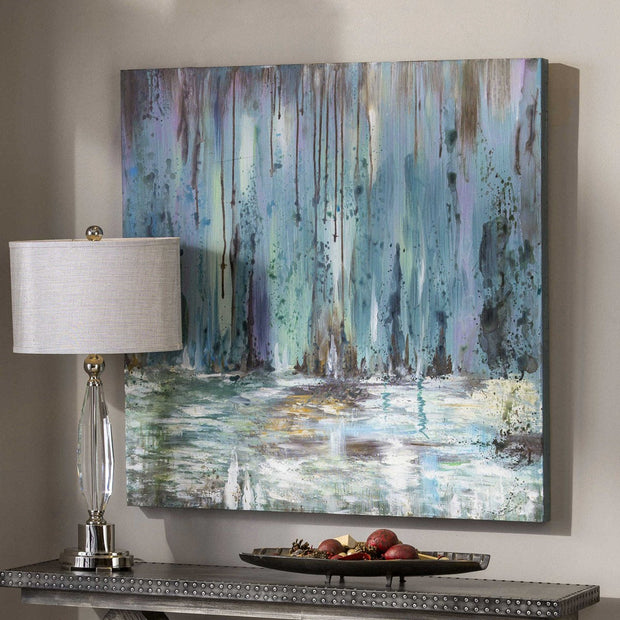 Uttermost Blue Waterfall Hand Painted Canvas