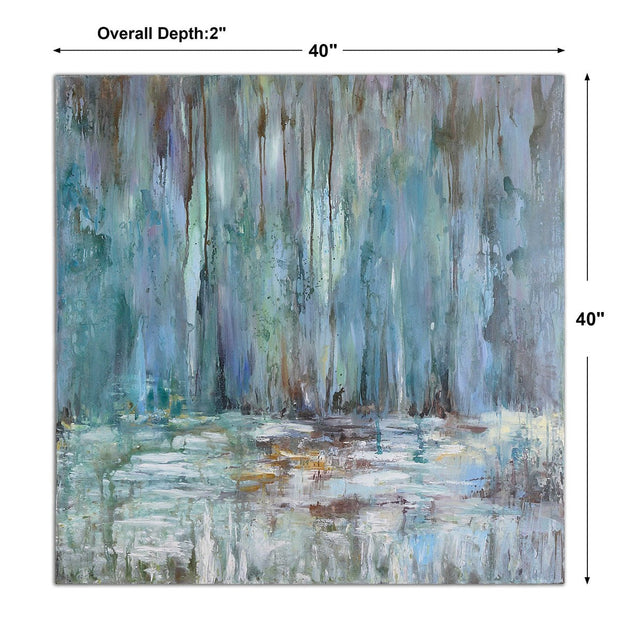 Uttermost Blue Waterfall Hand Painted Canvas