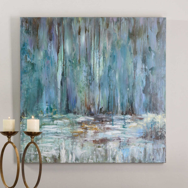Uttermost Blue Waterfall Hand Painted Canvas