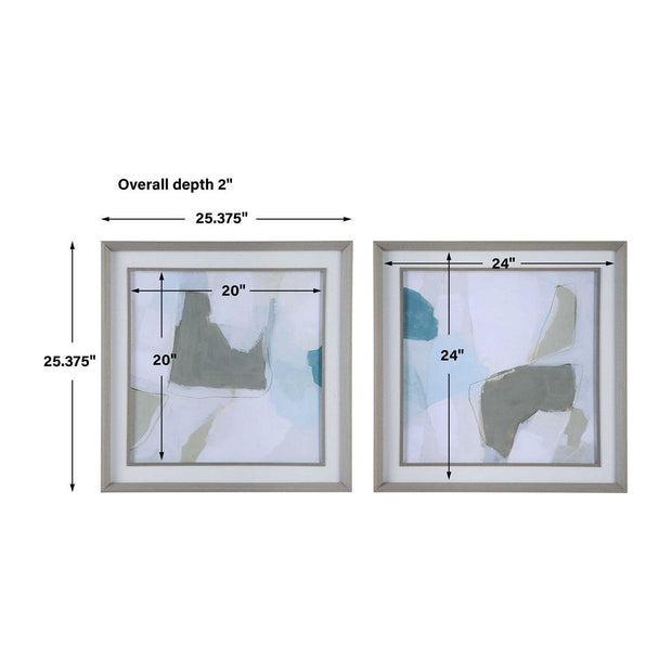 Uttermost Mist Shapes Set of 2 Framed Prints