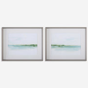 Uttermost Green Ribbon Coast Set of 2 Framed Prints