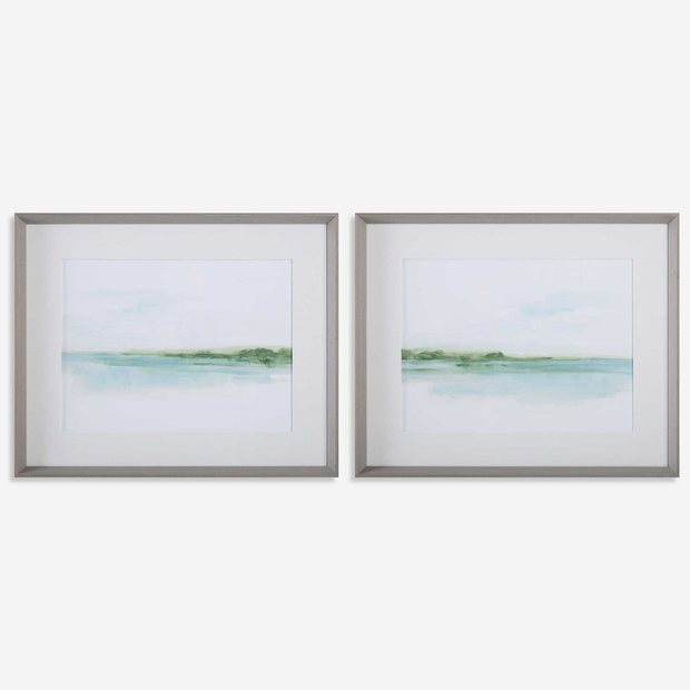 Uttermost Green Ribbon Coast Set of 2 Framed Prints