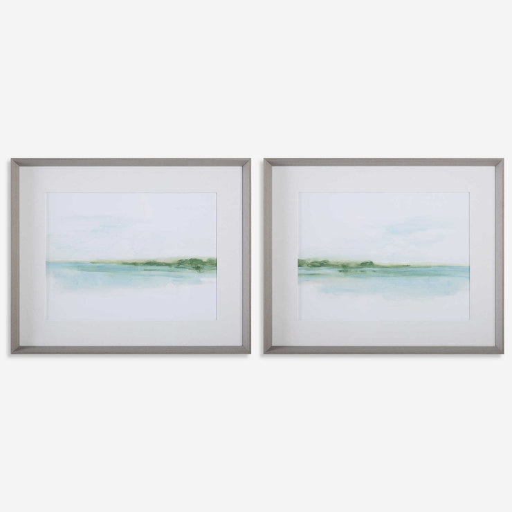 Uttermost Green Ribbon Coast Set of 2 Framed Prints